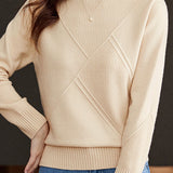 Bottle Neck Casual Jacquard Knit - 4 Colors Available