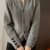 Key Neck Button Decor Knit Cardigan - 3 Colors Available