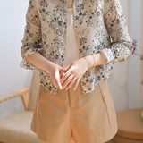 Fresh Floral Ruffled Lace Spliced Jacket