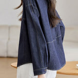 Casual Commuter Lapel Long Sleeve Denim Shirt