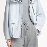 Casual Stand Collar Hooded Zip Drawstring Long Sleeve Coat