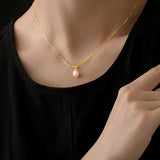 Kalung motif simpul hiasan mutiara, disertakan 3 warna