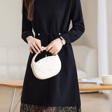 Pearl Beaded Decor Knit Dress - 2 Colors Available