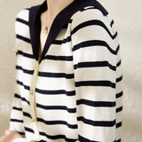 Casual Stripe Knit Shirt