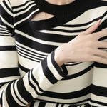 Early Autumn Casual Striped Color-Block Sweater - liwisi