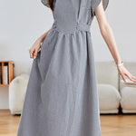 Fashionable Versatile Black and White Plaid Dress - liwisi