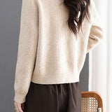 Exquisite Elegant V-Neck Rhombus Texture Beaded Knit Cardigan