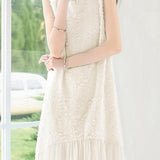 Delicate Date 3D Cut Floral Chiffon Spliced Ruched Dress