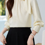 Elegant Stand Collar Bow Shirt - liwisi
