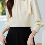 Elegant Stand Collar Bow Shirt - liwisi