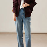 Round Neck Double Flap Pocket Long Sleeve Blouson-2 Colors Available