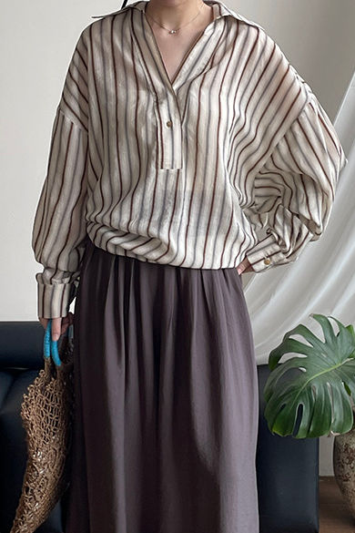 Casual Striped Lightweight Linen Sun-Protective Shirt - liwisi