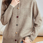 Minimalist Stylish Color-Block Knit Cardigan - liwisi