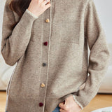 Minimalist Stylish Color-Block Knit Cardigan - liwisi