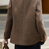 Elegant Commuter Double‑Breasted Wool Blazer