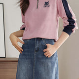 Casual Versatile Polo-Collar Half-Zip Pullover Hoodie
