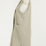 Notch Lapel Color Side Slit Linen Gilet - 3 Colors Available