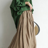 Stand Collar Drop Shoulder Linen Tunic - 6 Colors Available