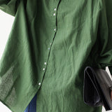 Stand Collar Drop Shoulder Linen Tunic - 6 Colors Available