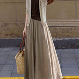 Elegant Commuter Three‑Piece Set: Knit Cardigan, Camisole Top & Midi Skirt