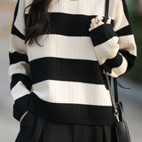 Casual Versatile Striped Knit Top