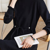 Pearl Beaded Decor Knit Dress - 2 Colors Available