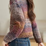 Colorful Faux-Mohair Knit Cardigan