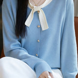 Fashionable Bow Knit Cardigan - liwisi
