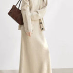 Stylish Slouchy Cardigan & Dress Two-Piece Set - liwisi