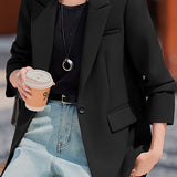 Elegant Commuter Lapel Back Slit Blazer