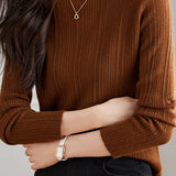 Early Autumn Versatile Semi-High Neck Base Shirt - liwisi
