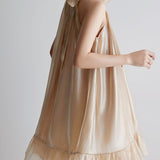 Ruffle Halter Neck Flare Decor Dress with Lining - 2 Colors Available