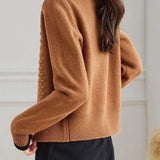 Shirt Collar Jacquard Knit Cardigan - 2 Colors Available