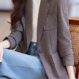 Elegant Commuter Lapel Long‑Sleeve Blazer