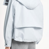 Casual Stand Collar Hooded Zip Drawstring Long Sleeve Coat
