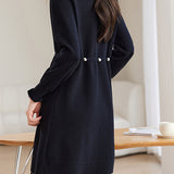 Pearl Beaded Decor Knit Dress - 2 Colors Available