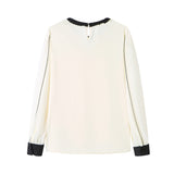 Front Cut-Out Long Sleeve Satin Blouse - 2 Colors Available