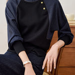 Stylish Casual Spliced Crew Neck Hoodie - liwisi