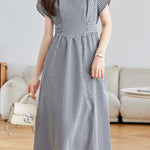 Fashionable Versatile Black and White Plaid Dress - liwisi
