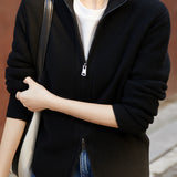 Tall Collar Classic Knit Blouson - 3 Colors Available