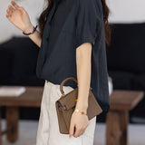 Casual Commuter Single Pocket Embroidered Color Contrast Lapel Blouse