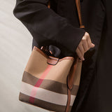 Casual Vintage Plaid Spliced Bucket Bag