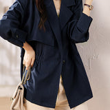 Notch Lapel Collar Drop Shoulder Jacket - 2 Colors Available