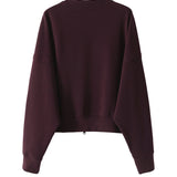 Round Neck Double Flap Pocket Long Sleeve Blouson-2 Colors Available