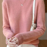 Solid-color round-neck base layer shirt