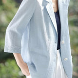 Casual Thin Linen Three-Quarter Sleeve Blazer