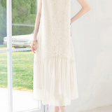 Delicate Date 3D Cut Floral Chiffon Spliced Ruched Dress