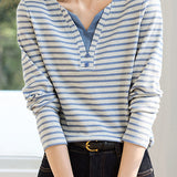 Early Autumn Versatile Fake Two-Piece Knit Top