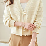 Casual Office Textured Knit Cardigan