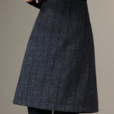 Casual Plaid A-Line Midi Skirt - liwisi